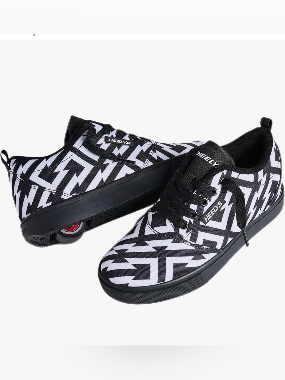 Heelys Black & White Geometric Slip-On Skate Shoe